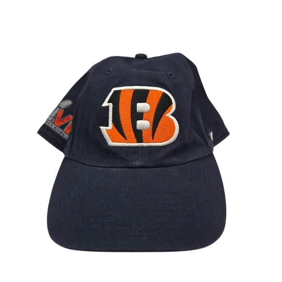 Cincinnati Bengals '47 Brand Clean Up Super Bowl LVI Navy Blue Hat Adjustable - Picture 1 of 11